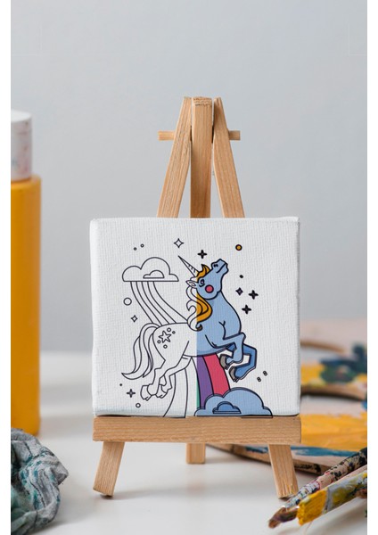 Sevimli Unicorn, Çocuk Eğitici Tuval Boyama Hobi Seti indirimleri