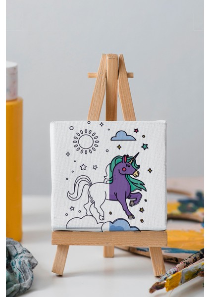 Sevimli Unicorn, Çocuk Eğitici Tuval Boyama Hobi Seti indirimleri