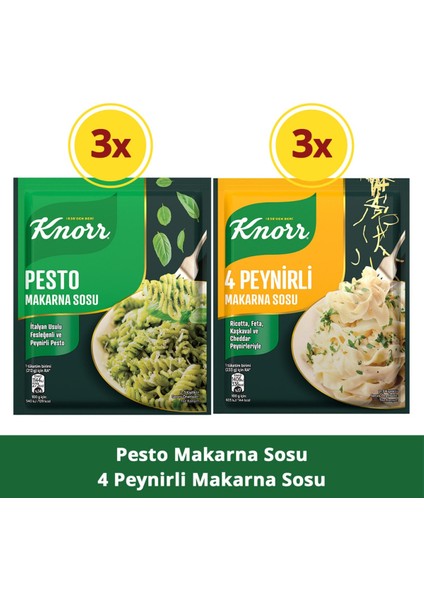 Pesto Makarna Sosu 50gr x3 + 4 Peynirli Makarna Sosu 50gr x3