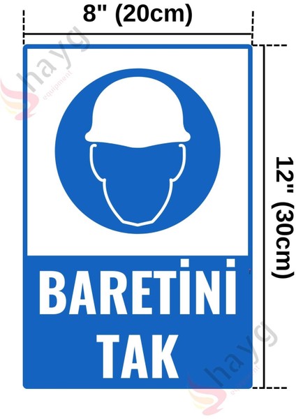 Baretini Tak Isg Tabelası, Uv Baskılı Alüminyum Uyarı Levhası, 20CM x 30 cm