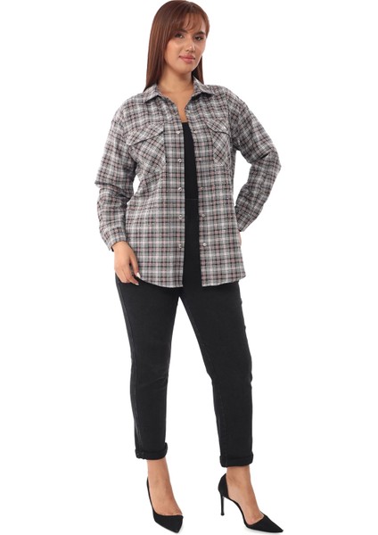 Taşlı Ekose Cepli Büyük Beden Gömlek fiyatları