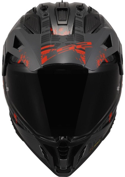 Pıoner 2 Crazy Mat Siyah-Gri-Kırmızı Kask modelleri