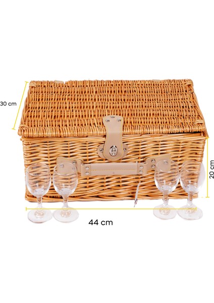 Picno Italy 4 Kişilik Hasır,Siyah Ekose Astarlı Cooler,Aksesuar Sepeti İle Taşınabilir Piknik Sepeti fırsatları