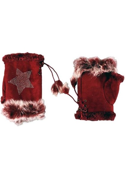 Parmaksız Tasarım Yıldız ve Parıltı Taşlı Kadın Eldiven Ayarlanır fiyatları