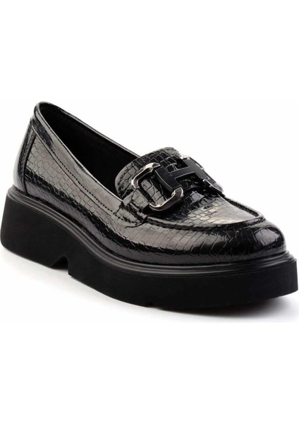 Siyah Kroko Kadın Loafer Ayakkabı K01257069011 modelleri