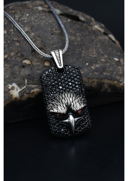 Gümüş Kartal Figürlü Mikro Taş Süslemeli 925 Ayar Gümüş Kolye Zincir 901127 fiyatları