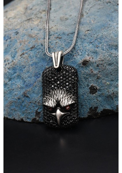 Gümüş Kartal Figürlü Mikro Taş Süslemeli 925 Ayar Gümüş Kolye Zincir 901127 indirimleri