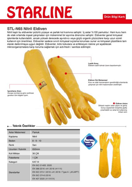 Starline STL-N65 Nitril Eldiven No:10 Xl