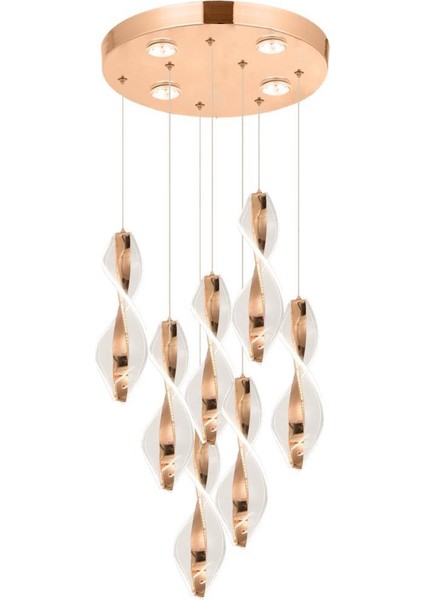 8091-6+1 7li Sarkıt LED Avize(Beyaz Işık -Sarı Işık - Gün Işığı)