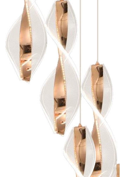 8091-6+1 7li Sarkıt LED Avize(Beyaz Işık -Sarı Işık - Gün Işığı) modelleri