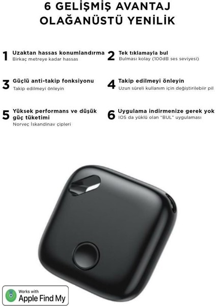 Smart Tag Ios Lisanslı Akıllı Takip Cihazı(Apple Bul Ile Çalışır)