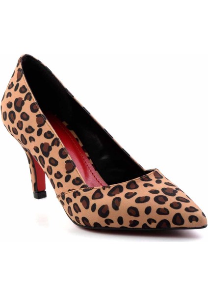 Leopar Kumaş Kadın Klasik Topuklu Ayakkabı K01231402804