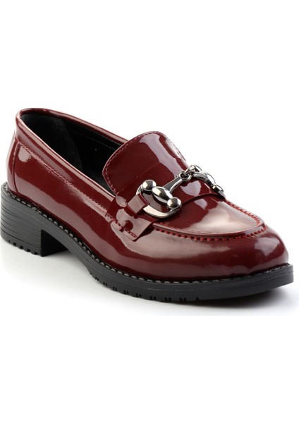 Bordo Rugan Kadın Loafer Ayakkabı K01641012008