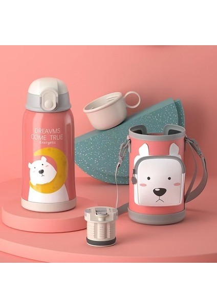 Three Beans Yüksek Değerli 550ML Çift Katmanlı Çocuk Termos Şişesi Dış Mekan Seyahat Kar (Yurt Dışından)