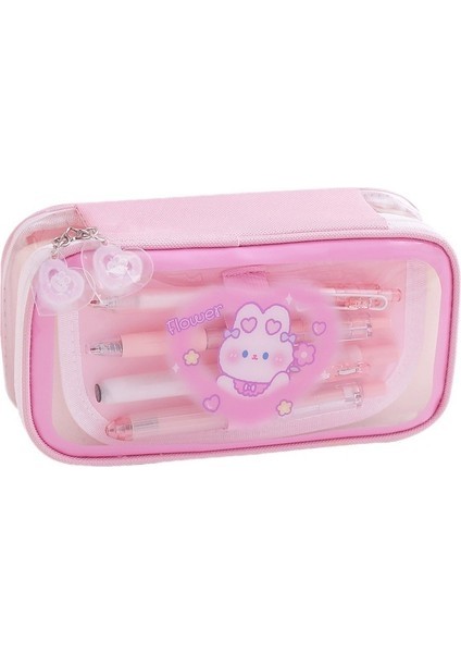 Büyük Kapasiteli Öğrenci Kalem Kutusu Şeffaf Pencere Kırtasiye Kutusu (Yurt Dışından)