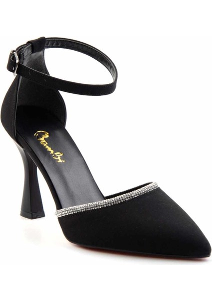 Mat Siyah Saten Kadın Klasik Topuklu Ayakkabı K01038006038 modelleri