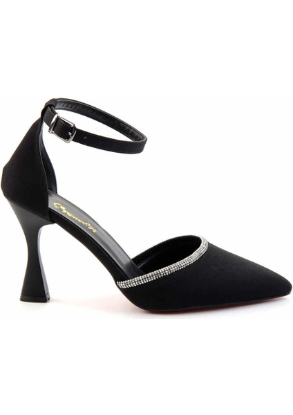 Mat Siyah Saten Kadın Klasik Topuklu Ayakkabı K01038006038 fiyatları