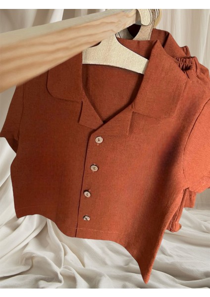 Erkek&kız Çocuk Unisex Yazlık-Sonbahar Keten Gömlek Şort Takım fiyatları