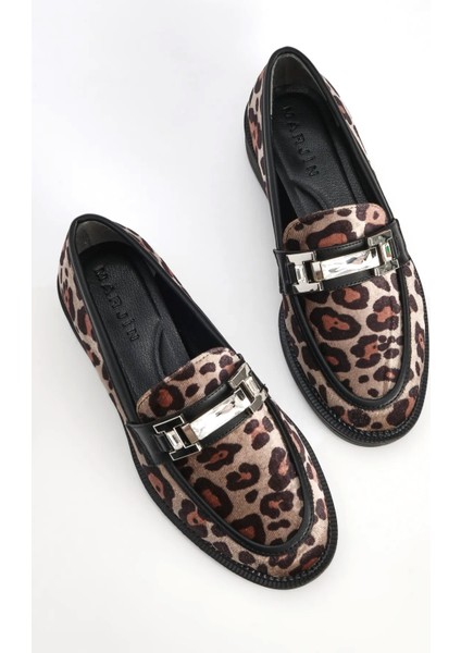 Toka Detaylı Loafer Günlük Kadın Ayakkabı Leopar