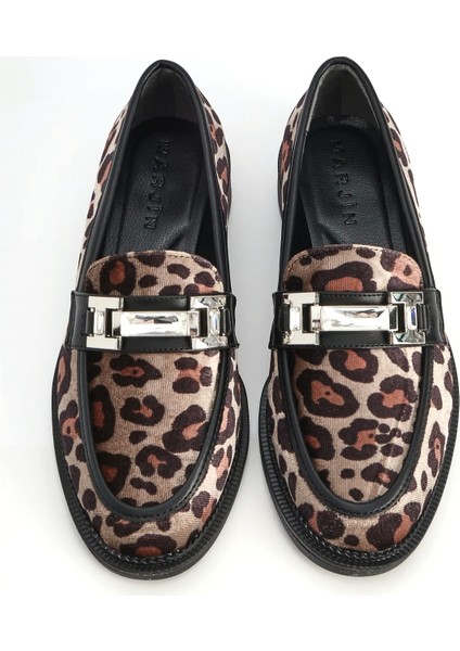 Toka Detaylı Loafer Günlük Kadın Ayakkabı Leopar