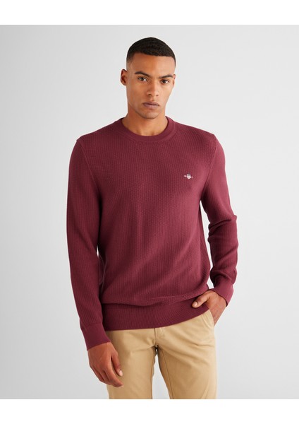 Erkek Bordo Regular Fit Bisiklet Yaka Kazak 8030210.638