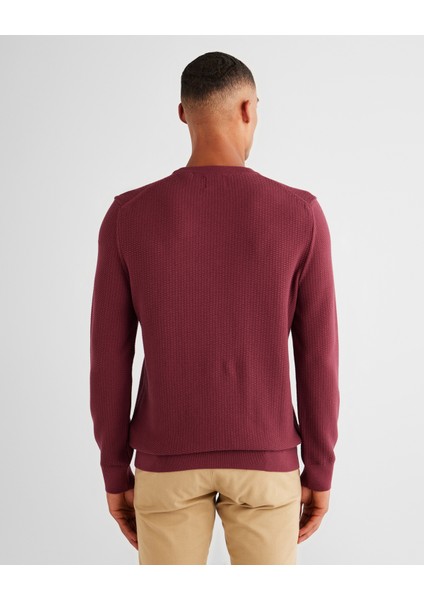 Erkek Bordo Regular Fit Bisiklet Yaka Kazak 8030210.638 fiyatları