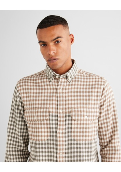Erkek Yeşil Regular Fit Gömlek Yaka Ekose Gömlek 3824316T.301 fırsatları