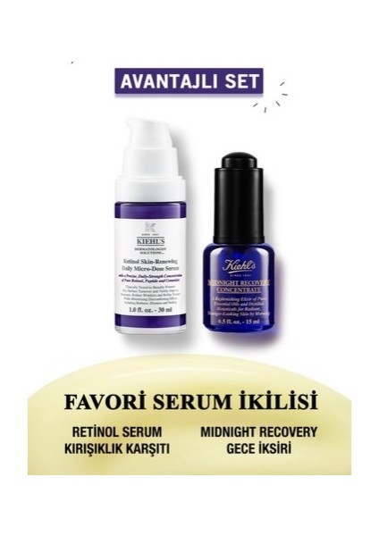 Retinol Serum Ve Midnight Recovery Gece Serumu Gece & Gündüz Ikili Seti Set