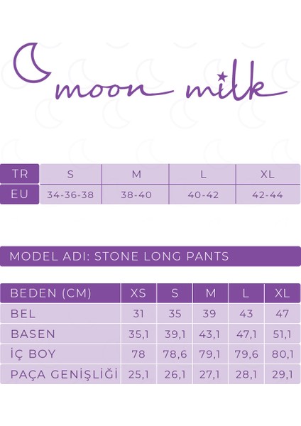 Moon Milk  Saf Pamuklu ve Modal Eşofman Altı / Stone Long Pants