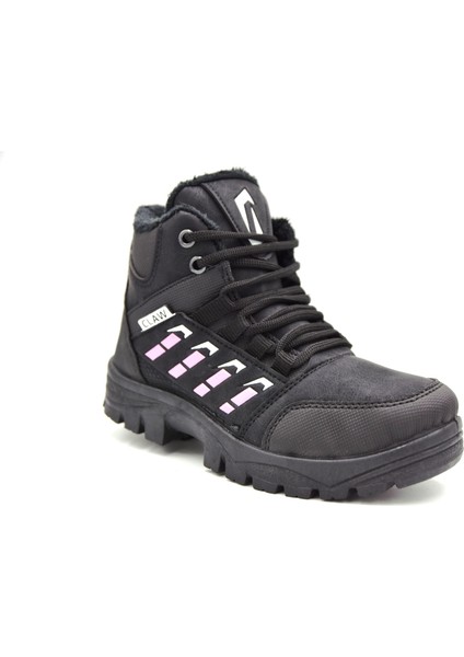Claw Içi Kürklü Suya Dirençli Unisex Bot Siyah Pembe