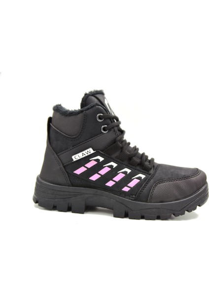 Claw Içi Kürklü Suya Dirençli Unisex Bot Siyah Pembe