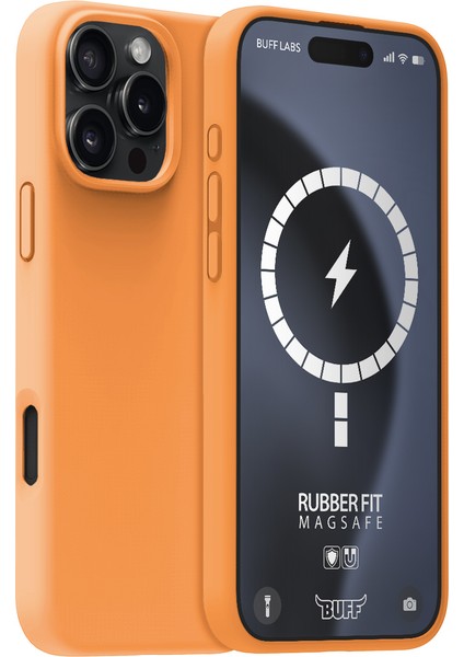 iPhone 16 Pro Magsafe Rubber Fit Silikon Kılıf Orange Sorbet