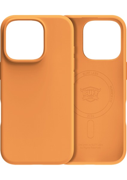 iPhone 16 Pro Magsafe Rubber Fit Silikon Kılıf Orange Sorbet