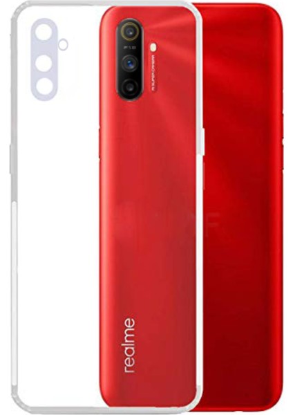 Caseworld Realme C3 Kapak Kamera Korumalı Tıpalı Şeffaf Silikon Kılıf