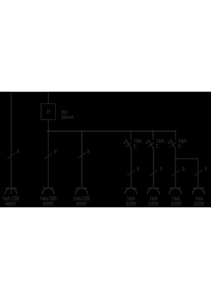 IP44 Lisanslı Şantiye Kullanımına Uygun Duvar Tipi Sigorta Şalterli Güç Dağıtıcısı 4/16A - 3x Ls 230V/16 A