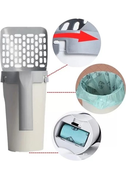 Poşet Hazneli Elekli Kedi Kumu Küreği fiyatları