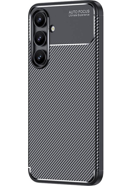 Case 4u Galaxy S24 Fe Kılıf Rugged Armor Karbon Desenli Lüx Negro Silikon Arka Kapak Siyah