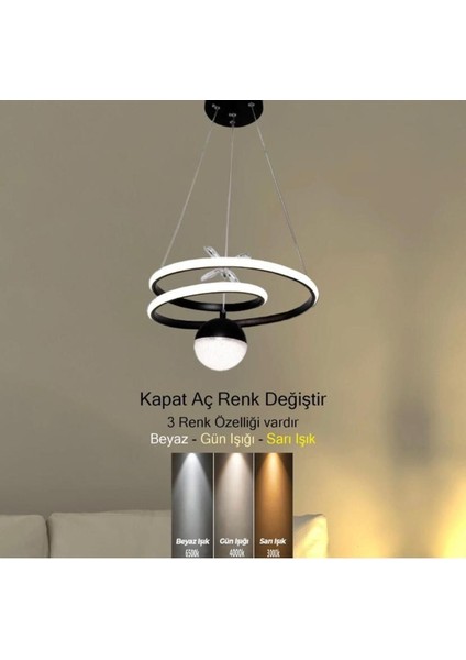 Üç Renkli Sarmal LED Avize