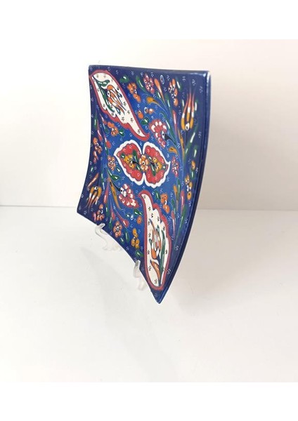 Tabak Çini Tabak Lale Desen Duvar Masa Süsü Biblo Dekor
