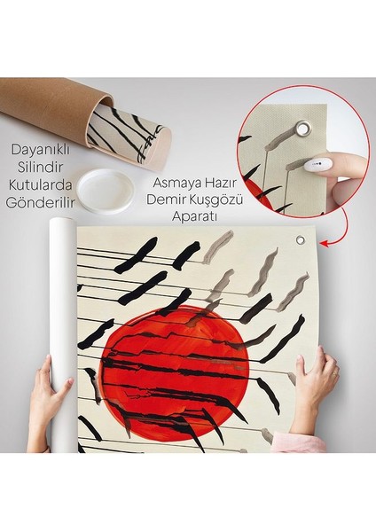 Giyelim Moda Alexander Calder - Kızıl Güneş ve Uzun Otlar Duvar Örtüsü - Cattails With Red SUN-8090