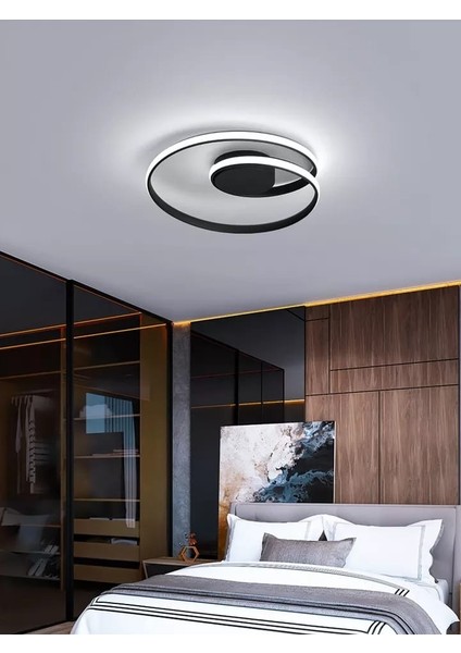 Karacam / Planfonyer Avize / 40 cm / 3 Renkli / Antrasit Gövde / 3 Renk Işık / 3 Yıl Garanti