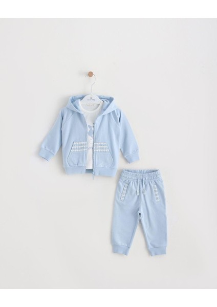 Erkek Bebek Için 3'lü Eşofman Takımı - Ceket, Pantolon ve T-Shirt