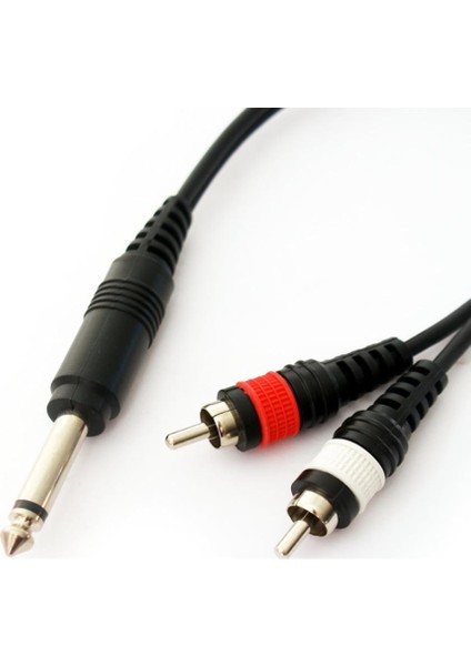 E6006B 3mt Sıyah 6,3mm Stereo - Erkek Rca Ses Kablosu