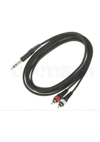 E6006B 3mt Sıyah 6,3mm Stereo - Erkek Rca Ses Kablosu