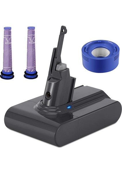 Dyson V7 Animal/extra/absolute/trigger Elektrikli Süpürgeler Için V7 Pil Adaptörünü + 2x Ön Filtreyi + Arka Filtreyi 21.6V Değiştirin (Yurt Dışından)