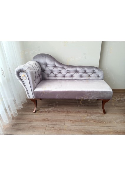 Dekoratif Bihter Koltuk Josefin Puf 110 Cm Ceviz Ayak