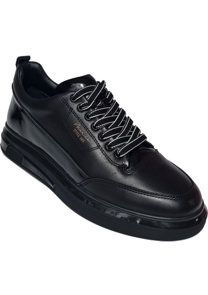 Rugan Parçalı Model Hakiki Deri Kalın Köpük Taban Erkek Sneaker Ayakkabı 19380