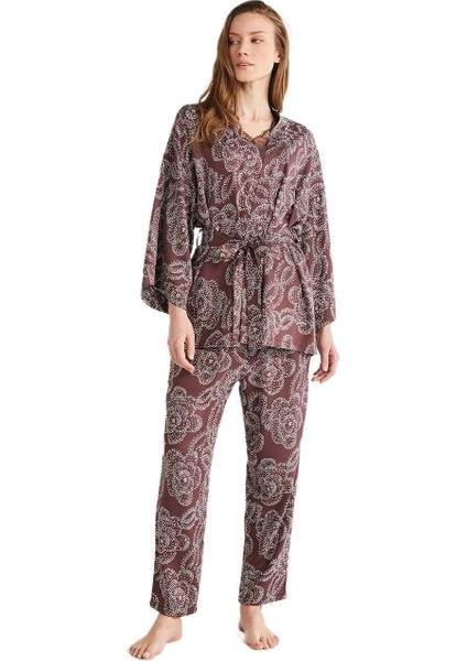 Kadın Mürdüm Pijama Takım 9731