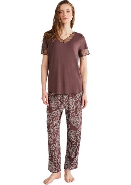 Kadın Mürdüm Pijama Takım 9731