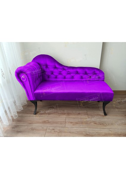 Dekoratif Bihter Koltuk Josefin Puf 120 Cm Siyah Ayak